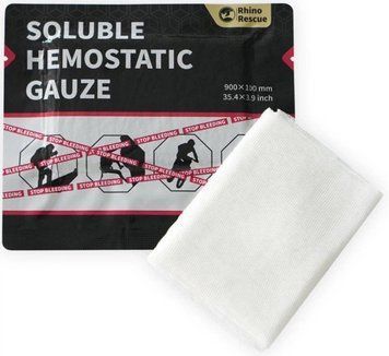Розчинний гемостатичний бинт Rhino Rescue Soluble Hemostatic Gauze 90 х 10 см 40b-896 фото