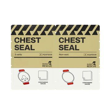 Оклюзійні наліпки Chest Seal Twin Pack Rhino Rescue b63-9c9 фото