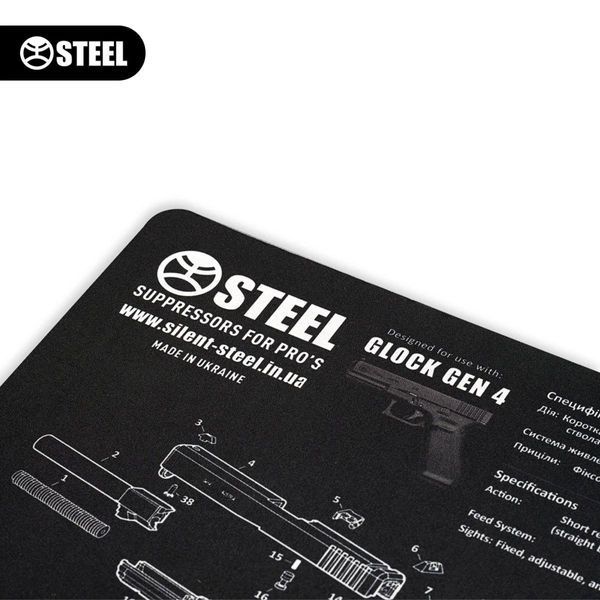 Килимок STEEL для чищення зброї Glock Gen 4 з вибух-схемою i33-437 фото