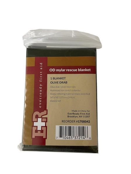 Термоковдра Олива Ever Ready First Aid Mylar Rescue Blanket, Large Olive Thermal Sheet for Emergency and Survival, 54x84 7c6-c84 фото