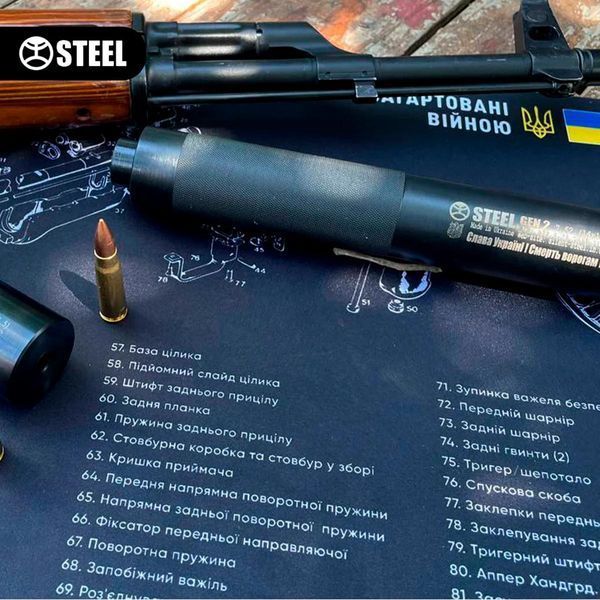Килимок STEEL для чищення зброї АК-47 / АК-74 з вибух-схемою 8ab-940 фото